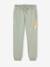 Joggingbroek van fleece met motief op de broekspijp voor meisjes marineblauw+rozen+saliegroen - vertbaudet enfant 