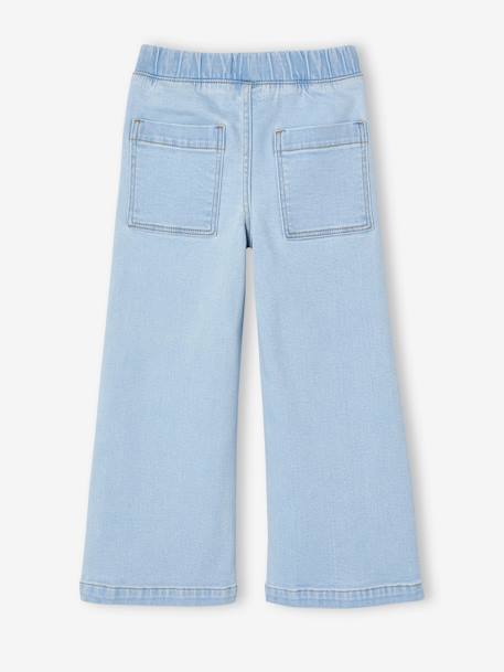 Wijde tregging voor meisjes van denim denimgrijs+donkerblauw+lichtblauw+middenblauw - vertbaudet enfant 