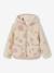 Sherpa vest met capuchon en bloemenprint voor meisjes ecru+vanille+zachtpaars - vertbaudet enfant 