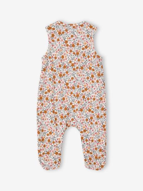 Geboorteset personaliseerbaar rompertje + tuinbroek + muts + vest rozen - vertbaudet enfant 