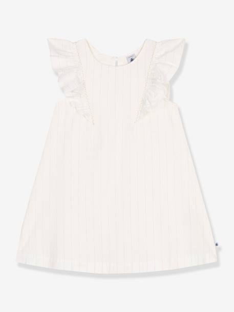 Korte mouwen katoenen kinderjurk PETIT BATEAU wit - vertbaudet enfant 