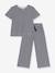 Pyjama kind met korte mouwen en wijde pijpen, gestreept PETIT BATEAU marineblauw - vertbaudet enfant 