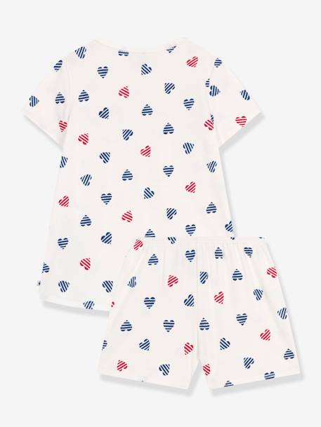 Pyjama short kinderdruk met harten PETIT BATEAU wit - vertbaudet enfant 