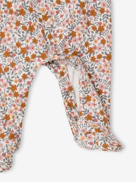 Geboorteset personaliseerbaar rompertje + tuinbroek + muts + vest rozen - vertbaudet enfant 