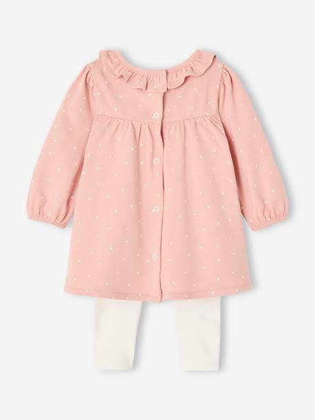 Babyset jurk + legging + haarband rozen - vertbaudet enfant 