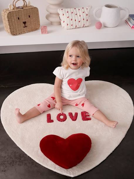 Set van 3 Basics T-shirts met lange mouwen ecru+rood, gestreept - vertbaudet enfant 
