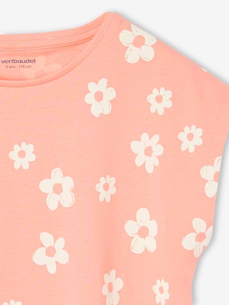 Set van 3 Basics meisjesshirts met korte mouwen bleekblauw+grijsblauw+roze (poederkleur) - vertbaudet enfant 