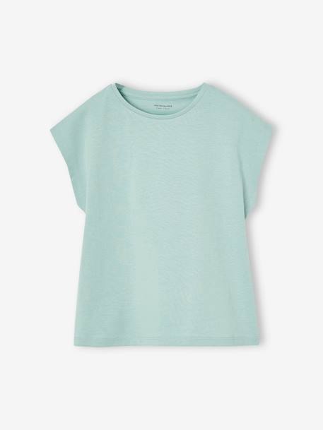 Set van 3 Basics meisjesshirts met korte mouwen bleekblauw+grijsblauw+roze (poederkleur) - vertbaudet enfant 