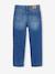 Rechte jeans MorphologiK meisjes heupomvang Small donkerblauw+gebleekt denim+stone - vertbaudet enfant 