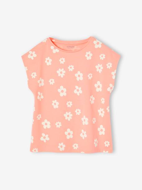 Set van 3 Basics meisjesshirts met korte mouwen bleekblauw+grijsblauw+roze (poederkleur) - vertbaudet enfant 