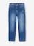 Rechte jeans MorphologiK meisjes heupomvang Small donkerblauw+gebleekt denim+stone - vertbaudet enfant 