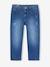 Rechte jeans MorphologiK meisjes heupomvang Large donkerblauw+gebleekt denim+stone - vertbaudet enfant 