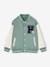 Teddy-sweatshirt in fleece voor jongens met lusbadge. antraciet+dennen+marineblauw+smaragdgroen - vertbaudet enfant 