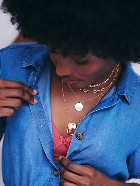 Lange shirtjurk in lyocell voor zwangerschap en borstvoeding stone - vertbaudet enfant 
