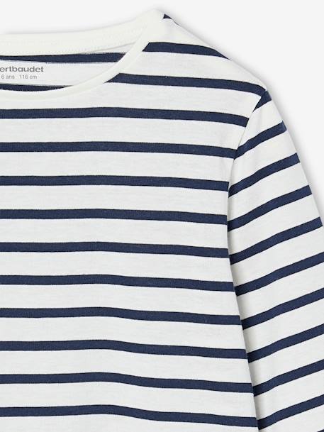 Set van 3 BASICS meisjesshirts met lange mouwen antraciet+ecru+grijsblauw+indigoblauw+koraal+rozen+zachtpaars - vertbaudet enfant 