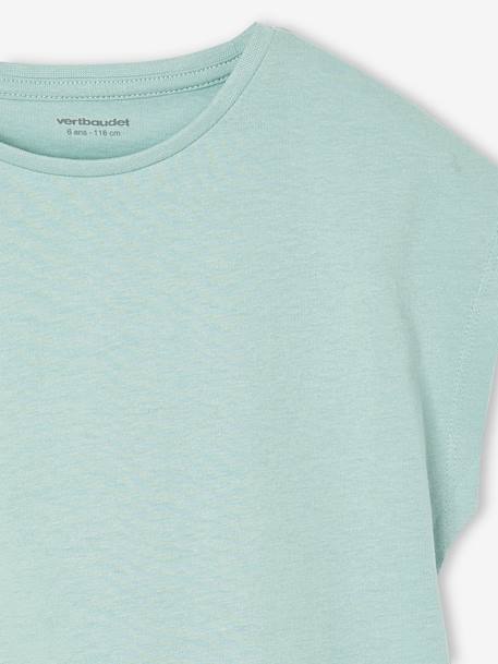 Set van 3 Basics meisjesshirts met korte mouwen bleekblauw+grijsblauw+roze (poederkleur) - vertbaudet enfant 