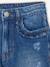 Rechte jeans MorphologiK meisjes heupomvang Small donkerblauw+gebleekt denim+stone - vertbaudet enfant 