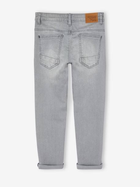 Slim fit jongensjeans Morphologik 'waterless' heupomtrek LARGE DENIM DONKERGRIJS+denimgrijs+double stone+RUW DENIM+STONE - vertbaudet enfant 