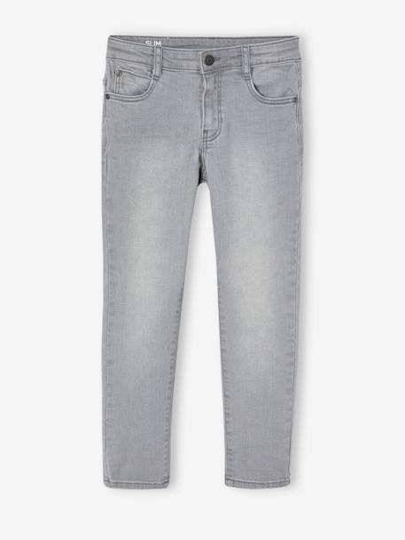 Slim fit jongensjeans Morphologik 'waterless' heupomtrek LARGE DENIM DONKERGRIJS+denimgrijs+double stone+RUW DENIM+STONE - vertbaudet enfant 