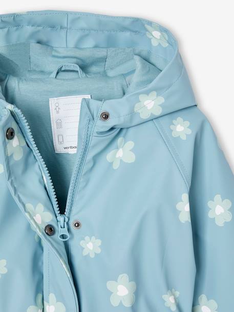 Regenjas met magische stippen voor meisjes bedrukte salie+hemelsblauw+lichtroze+rouge+rozen - vertbaudet enfant 