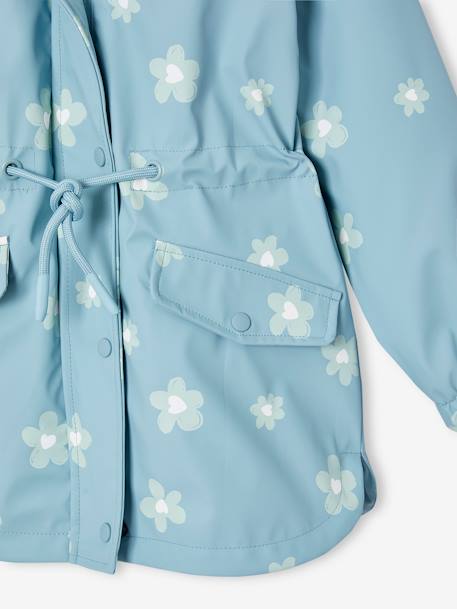 Regenjas met magische stippen voor meisjes bedrukte salie+hemelsblauw+lichtroze+rouge+rozen - vertbaudet enfant 