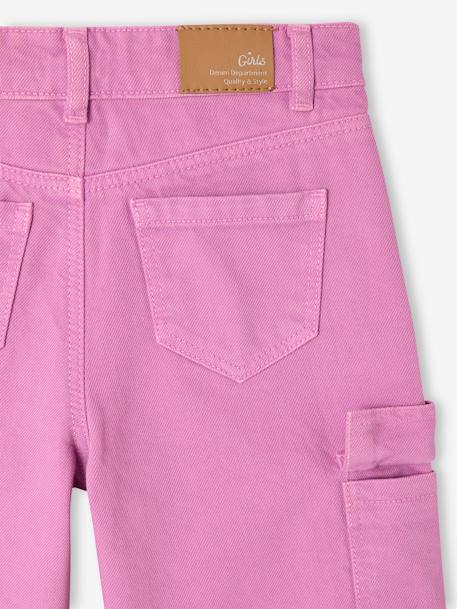 Wijde cargobroek voor meisjes paars - vertbaudet enfant 