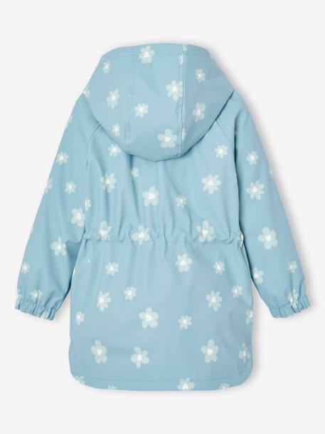 Regenjas met magische stippen voor meisjes bedrukte salie+hemelsblauw+lichtroze+rouge+rozen - vertbaudet enfant 
