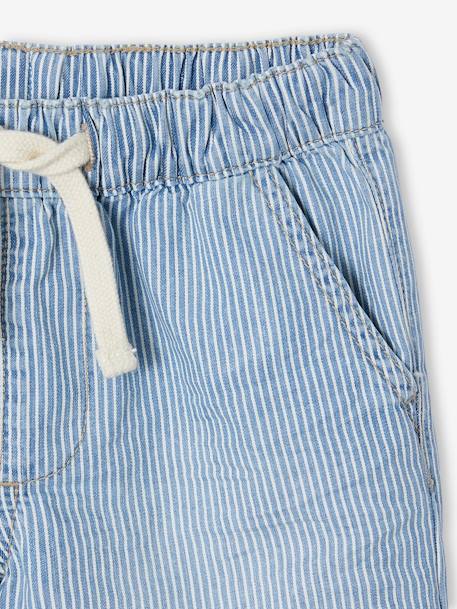 Denim jongensbermuda, gemakkelijk aan te trekken blauw, bedrukt+blauw, gestreept+denimgrijs+double stone+stone - vertbaudet enfant 