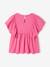 Shirt-blouse voor meisjes met motiefjes ecru+pioenroos - vertbaudet enfant 