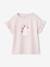 Meisjes-T-shirt met iriserend motief en korte mouwen met ruches antraciet+lichtgeel+lichtroze+marineblauw - vertbaudet enfant 