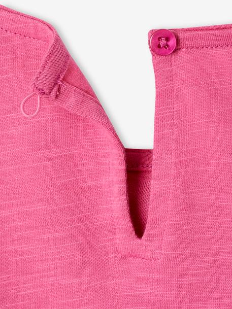 Shirt-blouse voor meisjes met motiefjes ecru+pioenroos - vertbaudet enfant 