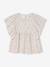 Shirt-blouse voor meisjes met motiefjes ecru+pioenroos - vertbaudet enfant 