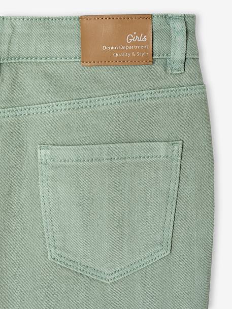 Slim fit wijde meisjesbroek MorphologiK antraciet+roze (poederkleur)+saliegroen - vertbaudet enfant 