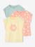 Set van 3 Basics meisjesshirts met korte mouwen bleekblauw+grijsblauw+roze (poederkleur) - vertbaudet enfant 