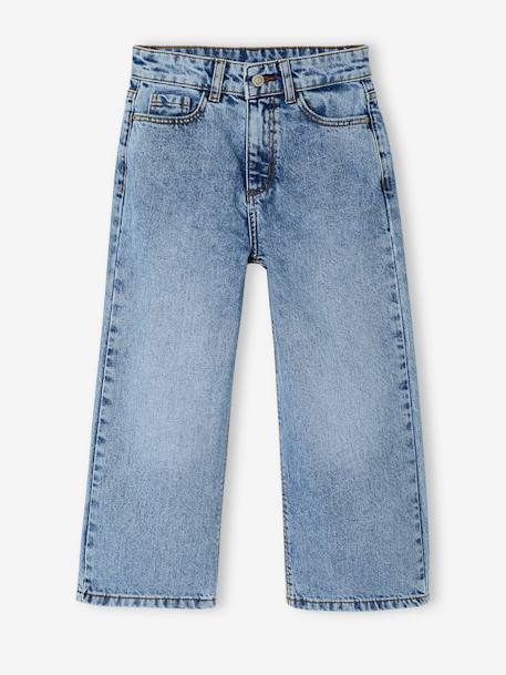 Ruime meisjesjeans MorphologiK met een smalle taille denimgrijs+donkerblauw+lichtblauw+middenblauw - vertbaudet enfant 