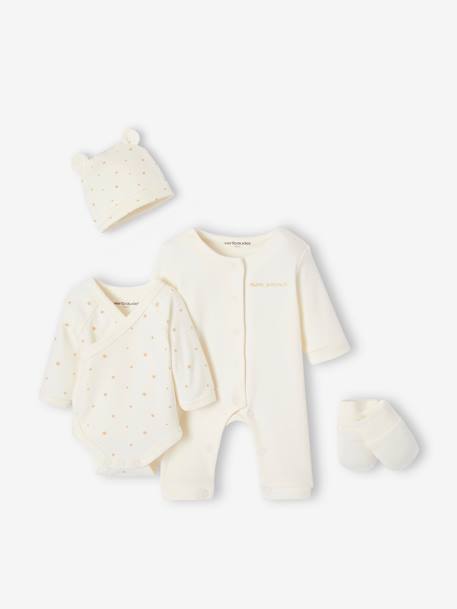 4-delige geboorteset, voor baby's en prematuurbaby's ecru - vertbaudet enfant 