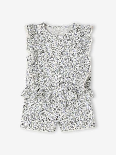 Bloes + short set voor een ceremonie voor een meisje blauw, bedrukt - vertbaudet enfant 