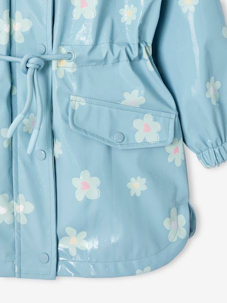 Regenjas met magische stippen voor meisjes bedrukte salie+hemelsblauw+lichtroze+rouge+rozen - vertbaudet enfant 