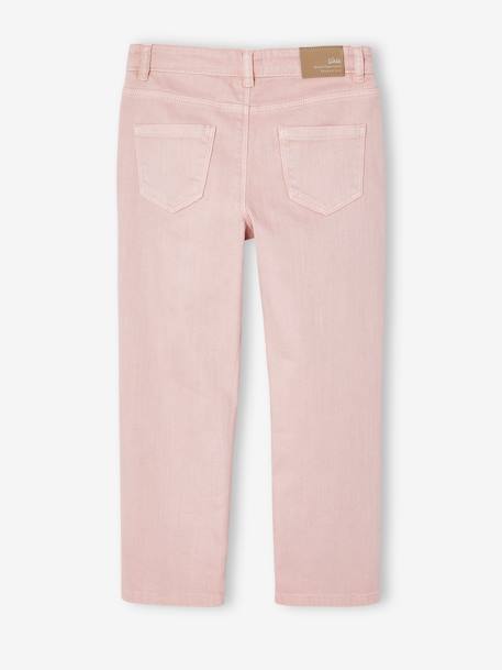 Slim fit wijde meisjesbroek MorphologiK antraciet+roze (poederkleur) - vertbaudet enfant 