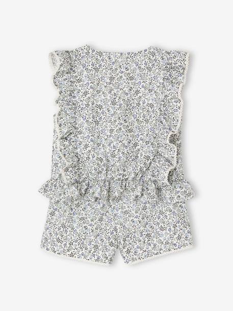 Bloes + short set voor een ceremonie voor een meisje blauw, bedrukt - vertbaudet enfant 