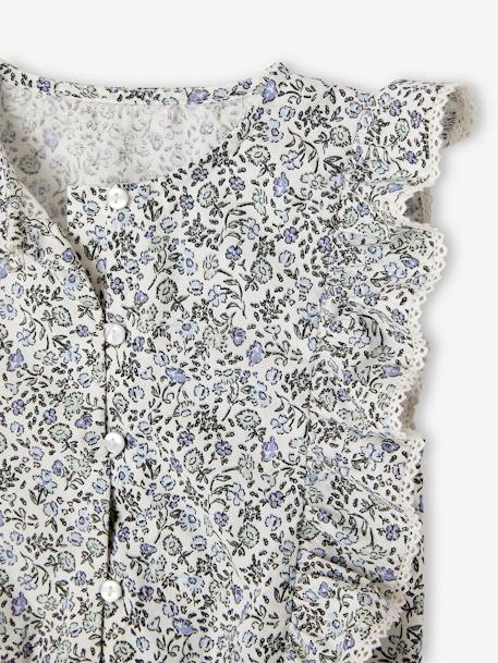 Bloes + short set voor een ceremonie voor een meisje blauw, bedrukt - vertbaudet enfant 