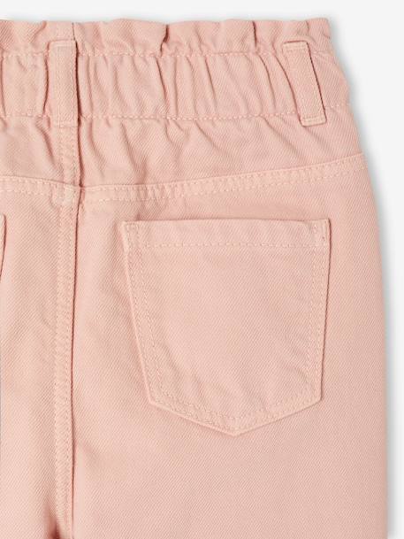Paperbag meisjesbroek met hartjeszakken roze (poederkleur) - vertbaudet enfant 