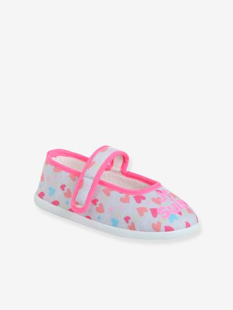 Kinderschoentjes met ballerina-stijl en klittenband rozen - vertbaudet enfant 