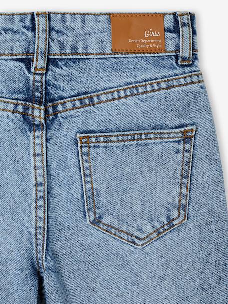 Ruime meisjesjeans MorphologiK met een smalle taille denimgrijs+donkerblauw+lichtblauw+middenblauw - vertbaudet enfant 