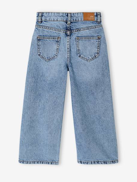 Ruime meisjesjeans MorphologiK met een smalle taille denimgrijs+donkerblauw+lichtblauw+middenblauw - vertbaudet enfant 