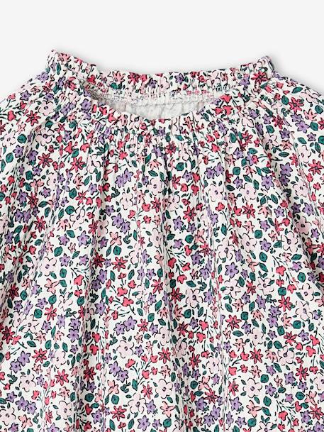 Crop top voor meisjes ecru+koraal+saliegroen - vertbaudet enfant 