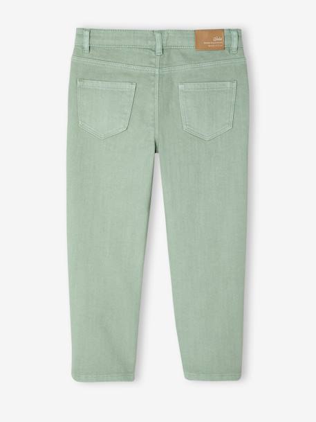 Slim fit wijde meisjesbroek MorphologiK antraciet+roze (poederkleur)+saliegroen - vertbaudet enfant 
