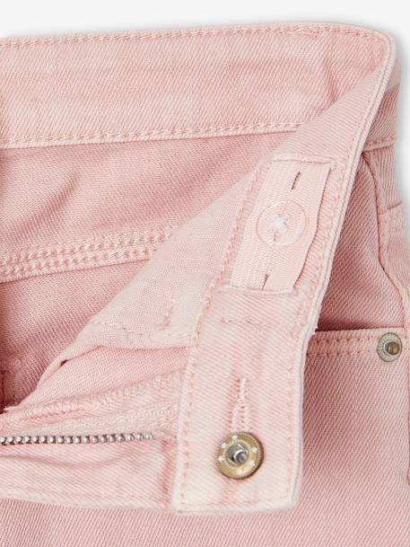 Slim fit wijde meisjesbroek MorphologiK antraciet+roze (poederkleur) - vertbaudet enfant 