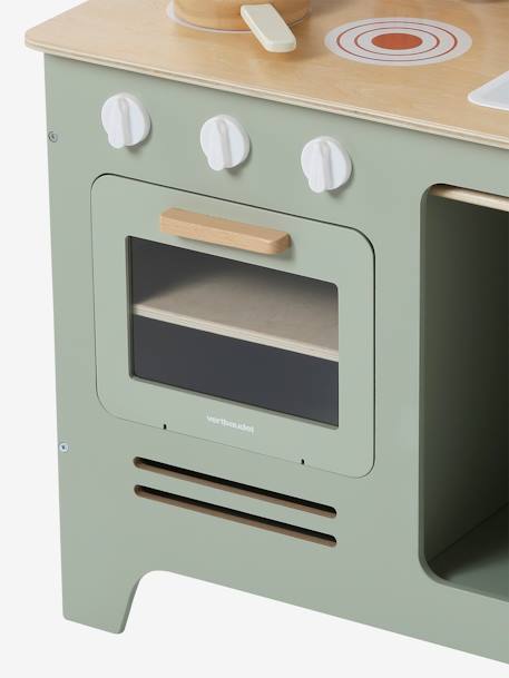 Houten keukentje met accessoires van FSC®-hout ecru+rozen+saliegroen - vertbaudet enfant 