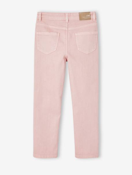 Slim meisjesbroek smalle lichaamsbouw antraciet+roze (poederkleur) - vertbaudet enfant 
